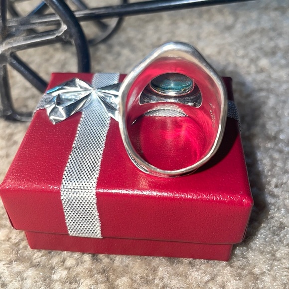 Sterling silver ring blue turquoise - Picture 4 of 5
